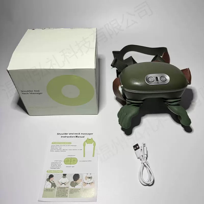 Bionic Hand Neck & Shoulder Massager - 4D Deep Tissue Kneading Shiatsu Massager with Heat, Portable Cordless Electric Massager for Neck, Shoulder & Back Pain Relief