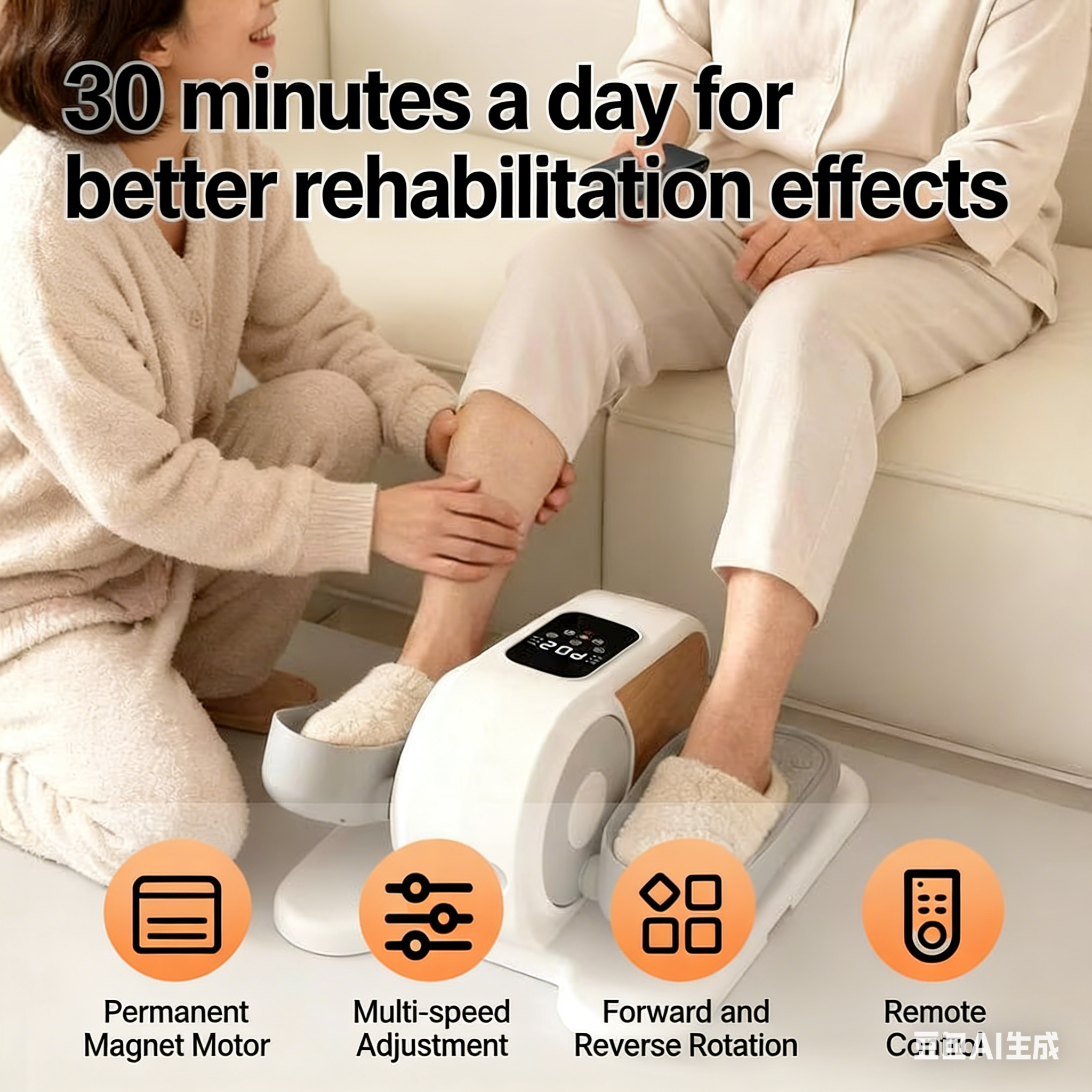 Electric Under Desk Elliptical & Leg Massager | Home Rehabilitation Therapy for Stroke & Mobility Recovery