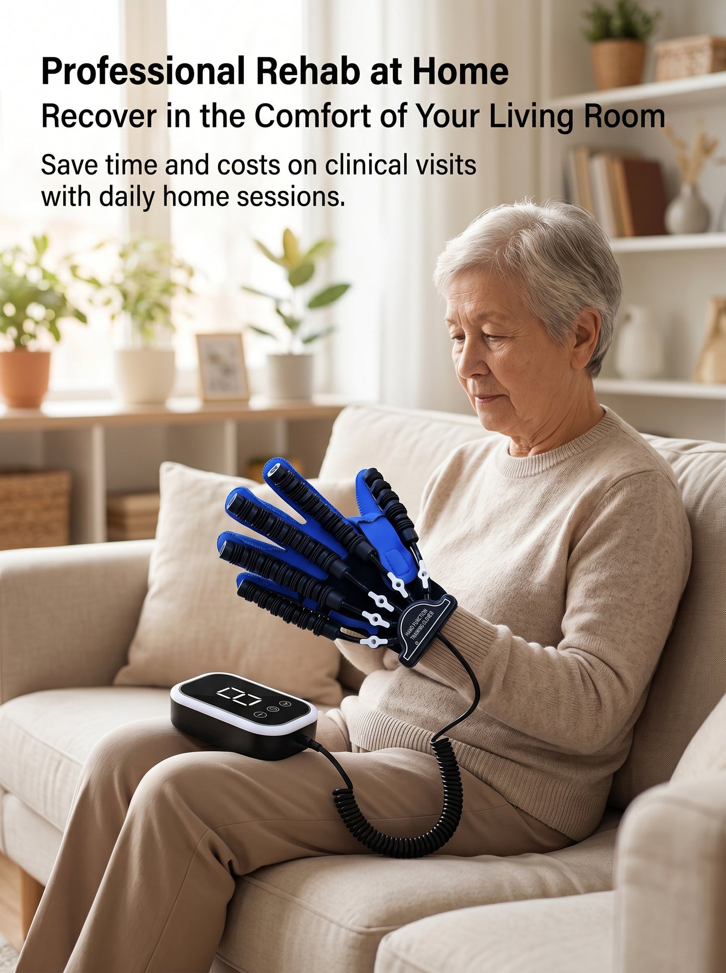 Physical Therapy Gloves Hand Stroke Rehabilitation Finger Recovery Training Glove for Adult Hemiplegia